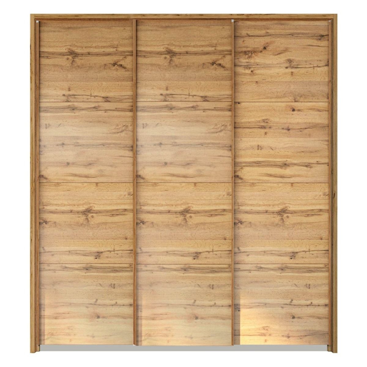Oakwood Rauch Kulmbach Artisan Oak 3 Sliding Door Wardrobe With Mirror