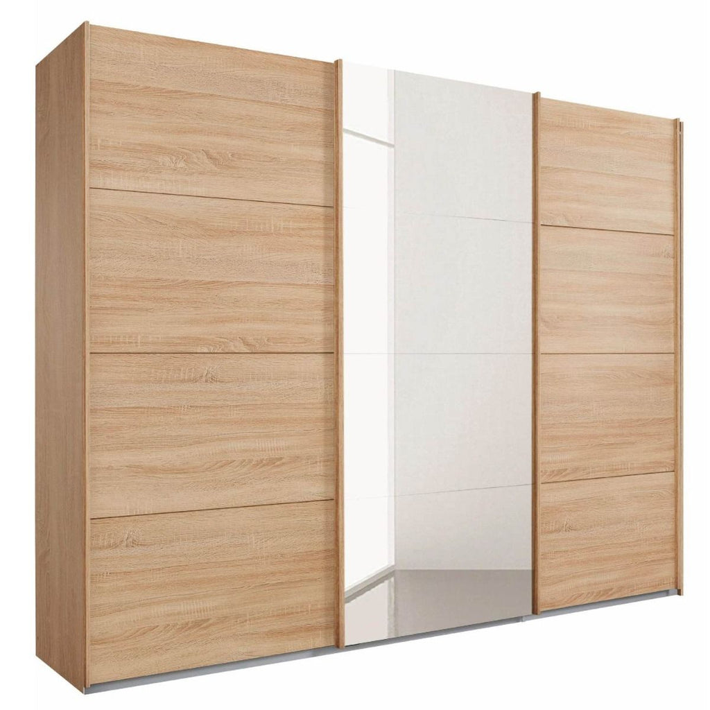 Oakwood Rauch Tubona Sonoma Oak 3 Sliding Door Wardrobe with Premium Interior