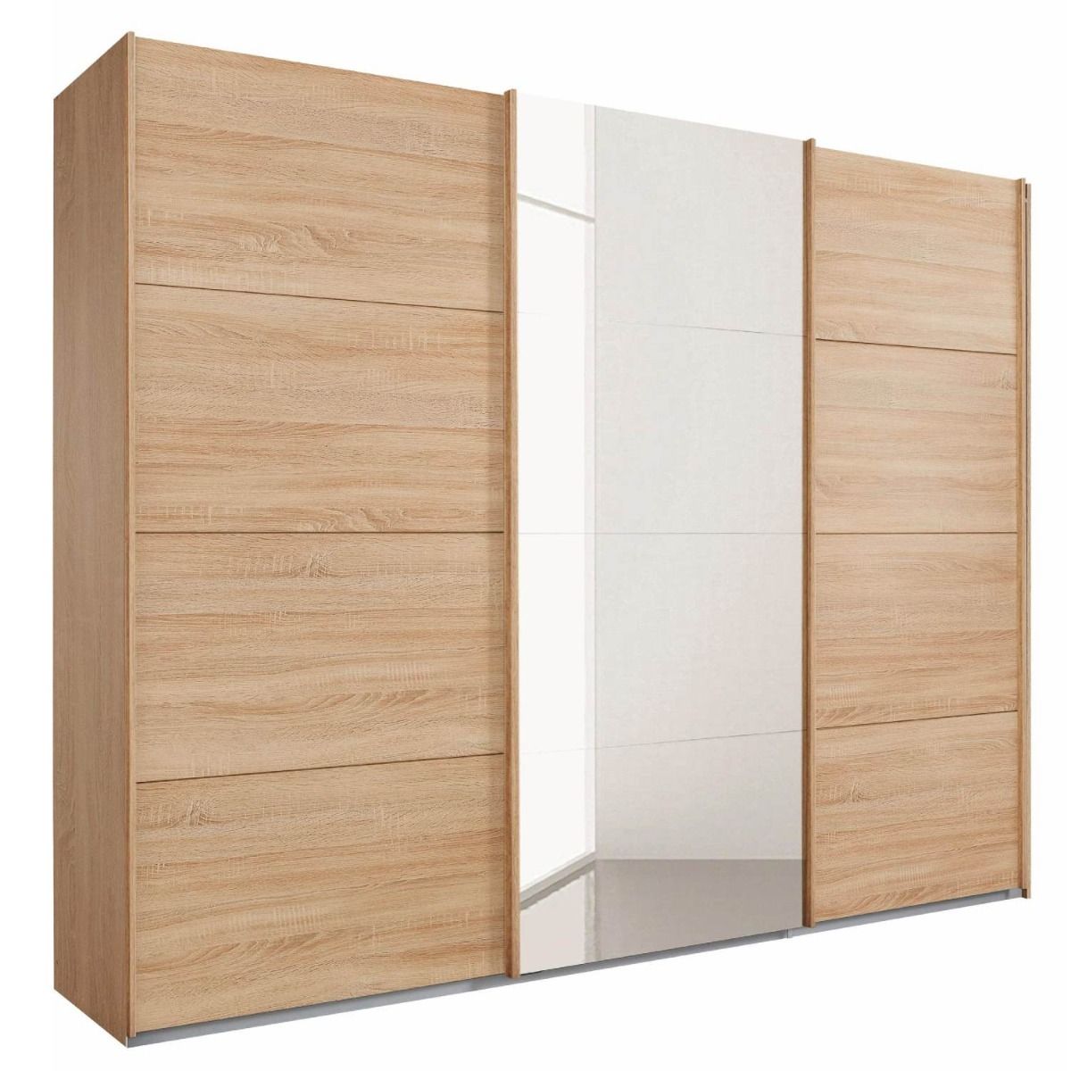 Oakwood Rauch Tubona Sonoma Oak 3 Sliding Door Wardrobe with Premium Interior