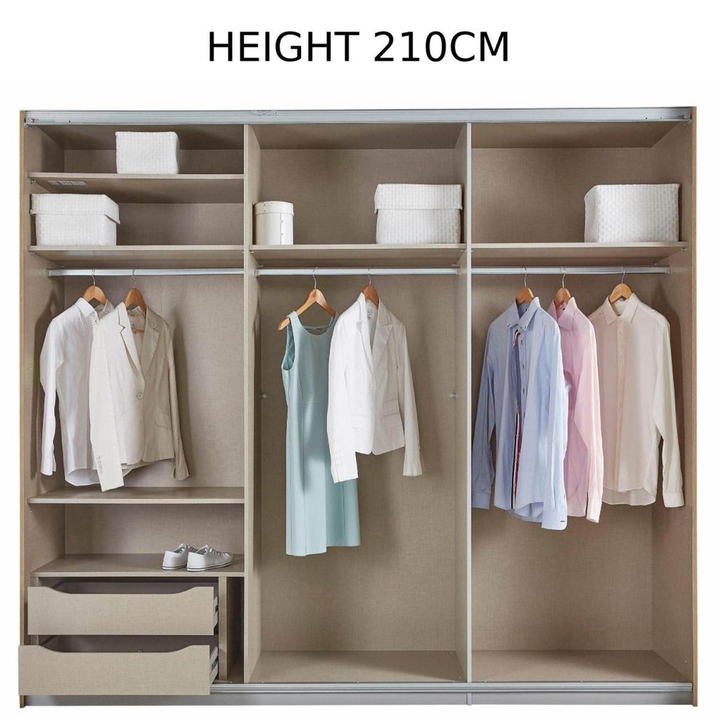 Oakwood Rauch Tubona Sonoma Oak 3 Sliding Door Wardrobe with Premium Interior