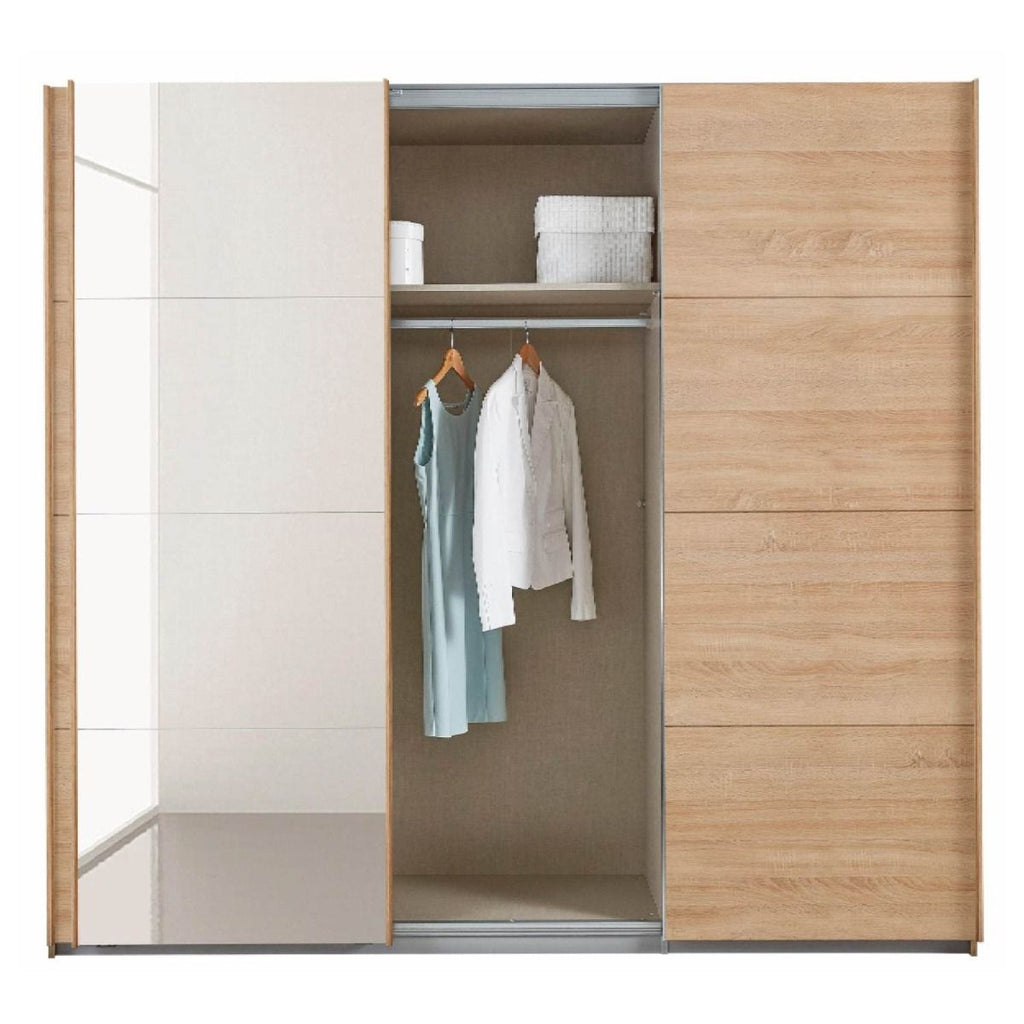 Oakwood Rauch Tubona Sonoma Oak 3 Sliding Door Wardrobe with Premium Interior