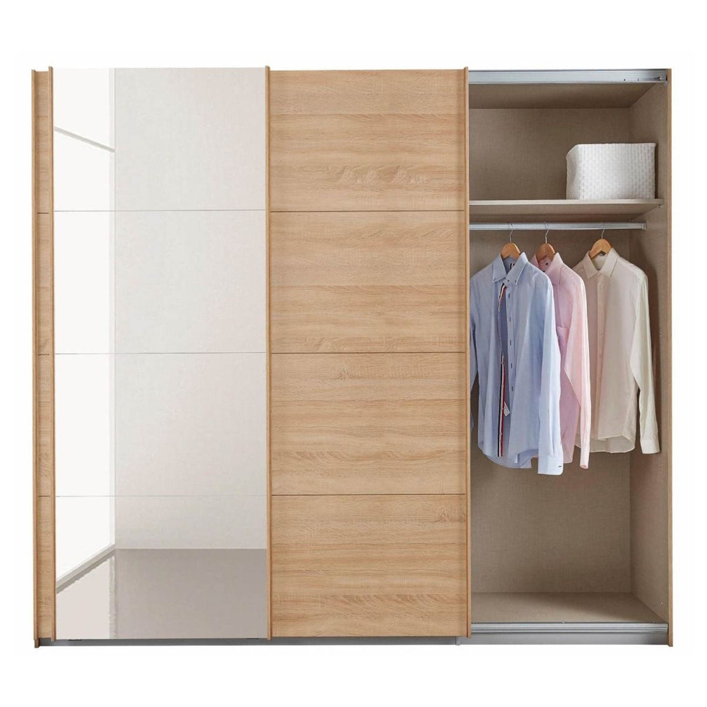 Oakwood Rauch Tubona Sonoma Oak 3 Sliding Door Wardrobe with Premium Interior