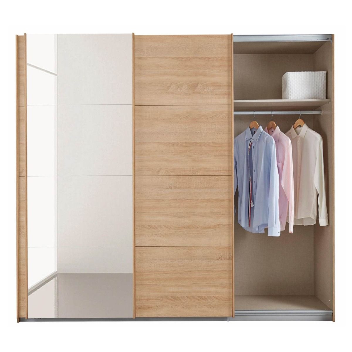 Oakwood Rauch Tubona Sonoma Oak 3 Sliding Door Wardrobe with Premium Interior
