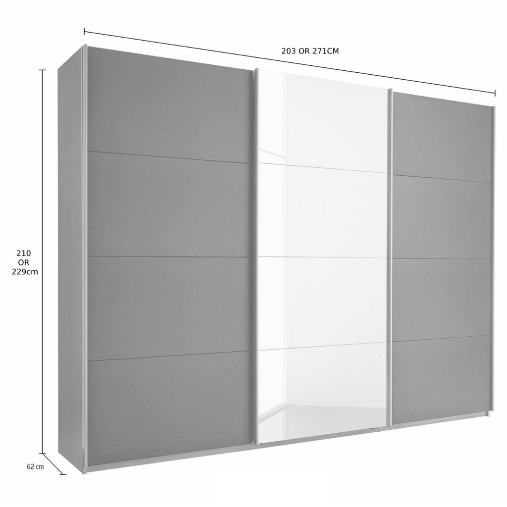 Oakwood Rauch Tubona Sonoma Oak 3 Sliding Door Wardrobe with Premium Interior