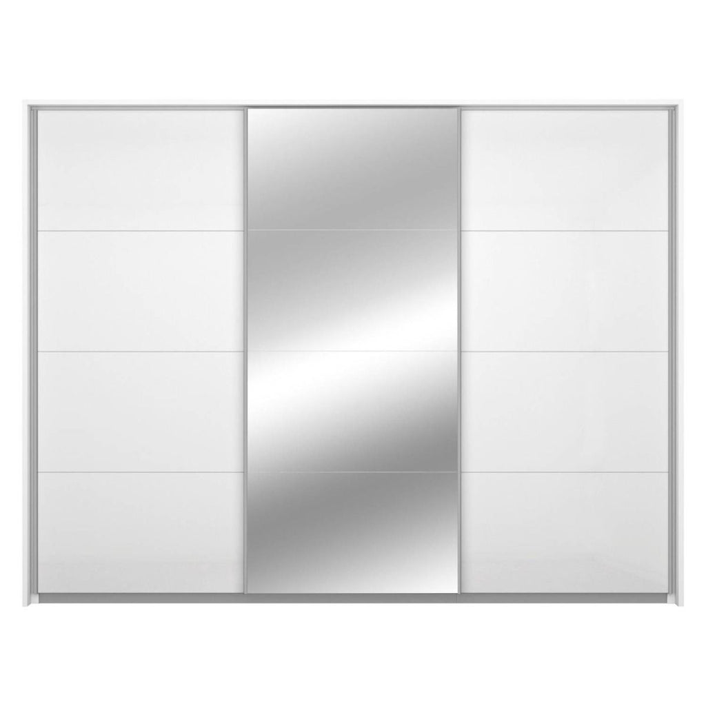 Oakwood Rauch Tubona Glass & Mirror 3 Sliding Door Wardrobe with Premium Interior