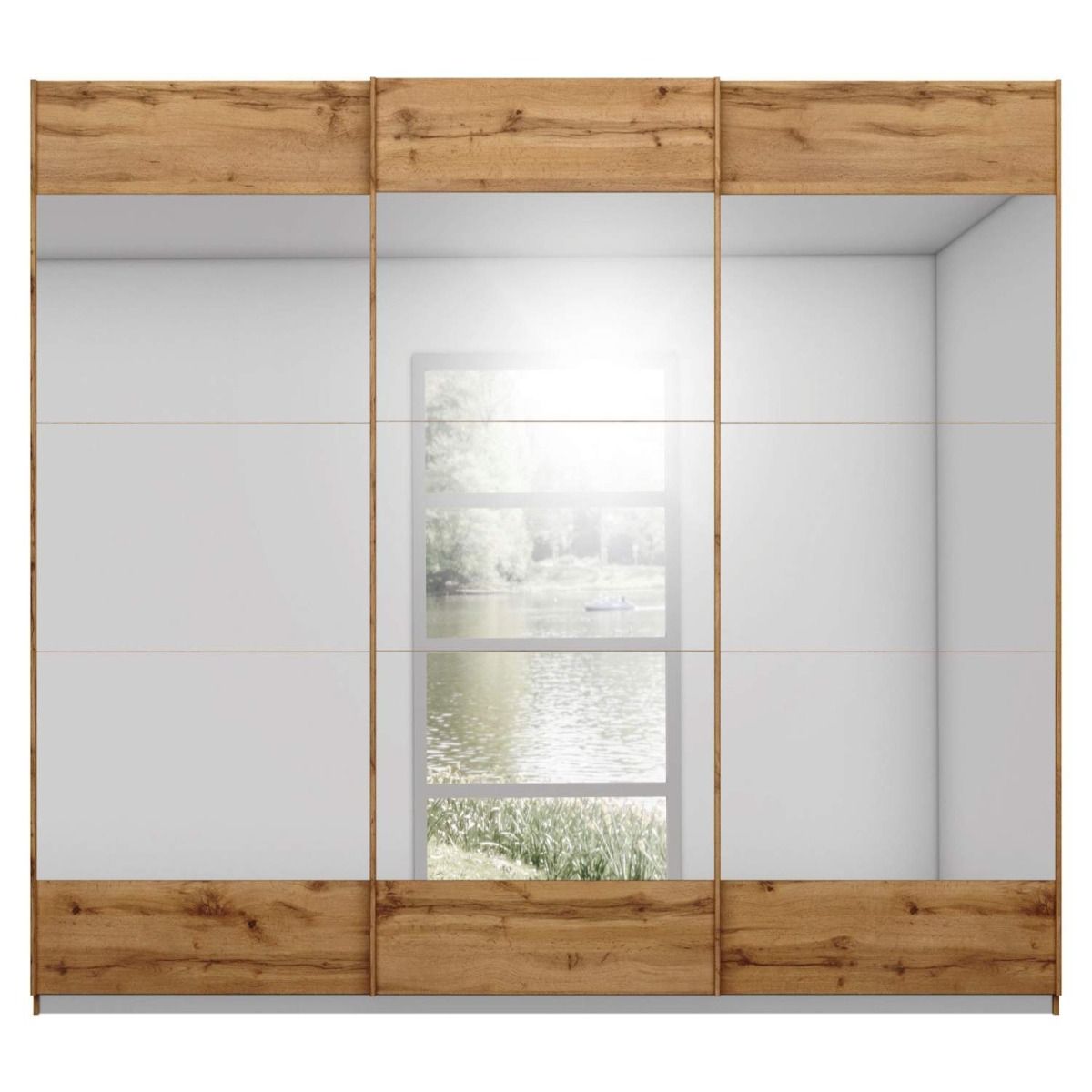 Oakwood Rauch Malibu Artisan Oak 3 Sliding Door Wardrobe