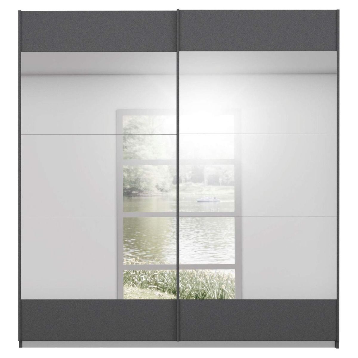 Oakwood Rauch Malibu Metallic Grey Sliding Door Wardrobe