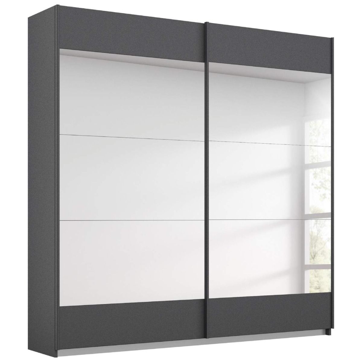 Oakwood Rauch Malibu Metallic Grey Sliding Door Wardrobe