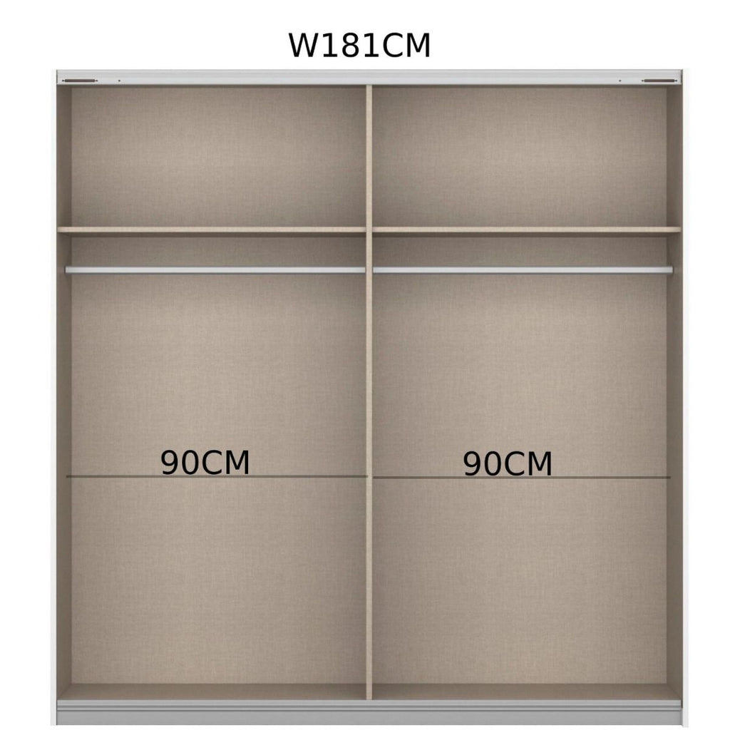 Oakwood Rauch Malibu Metallic Grey Sliding Door Wardrobe