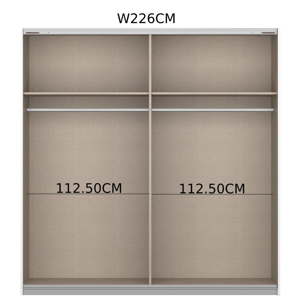 Oakwood Rauch Malibu Metallic Grey Sliding Door Wardrobe