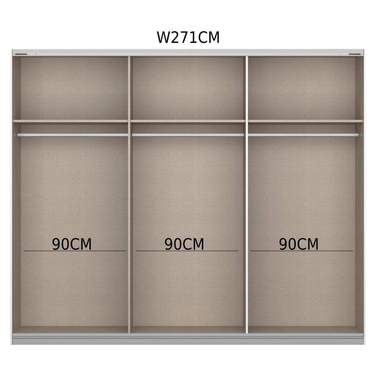 Oakwood Rauch Malibu Artisan Oak 3 Sliding Door Wardrobe