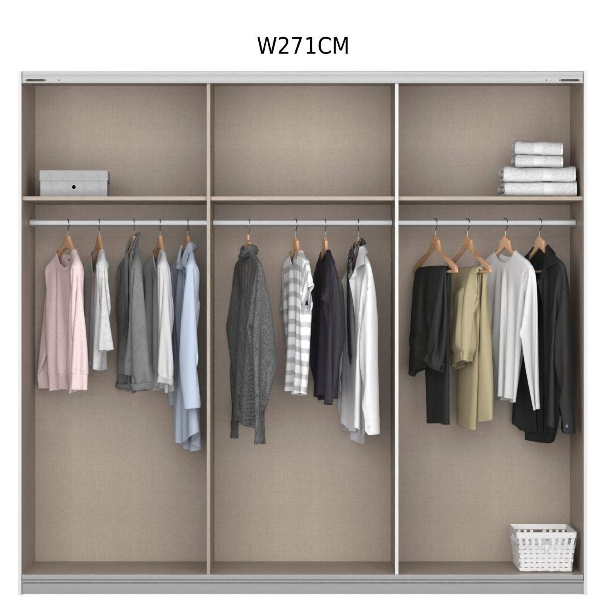 Oakwood Rauch Malibu Metallic Grey 3 Sliding Door Wardrobe