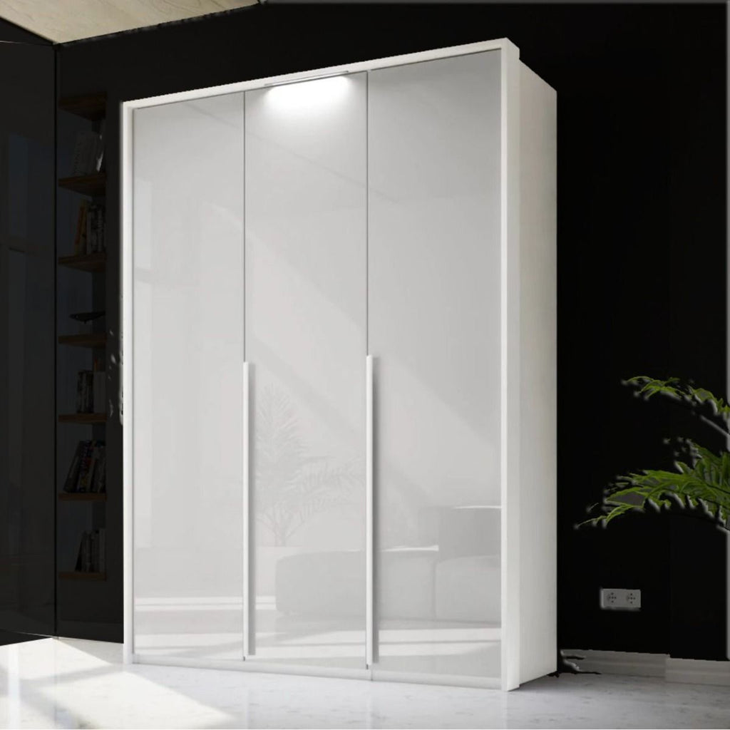 Oakwood Rauch Purisma 3 Door Hinged White Fully Loaded Wardrobe 150CM