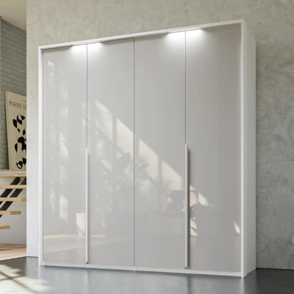 Oakwood Rauch Purisma 4 Door Hinged White Fully Loaded Wardrobe