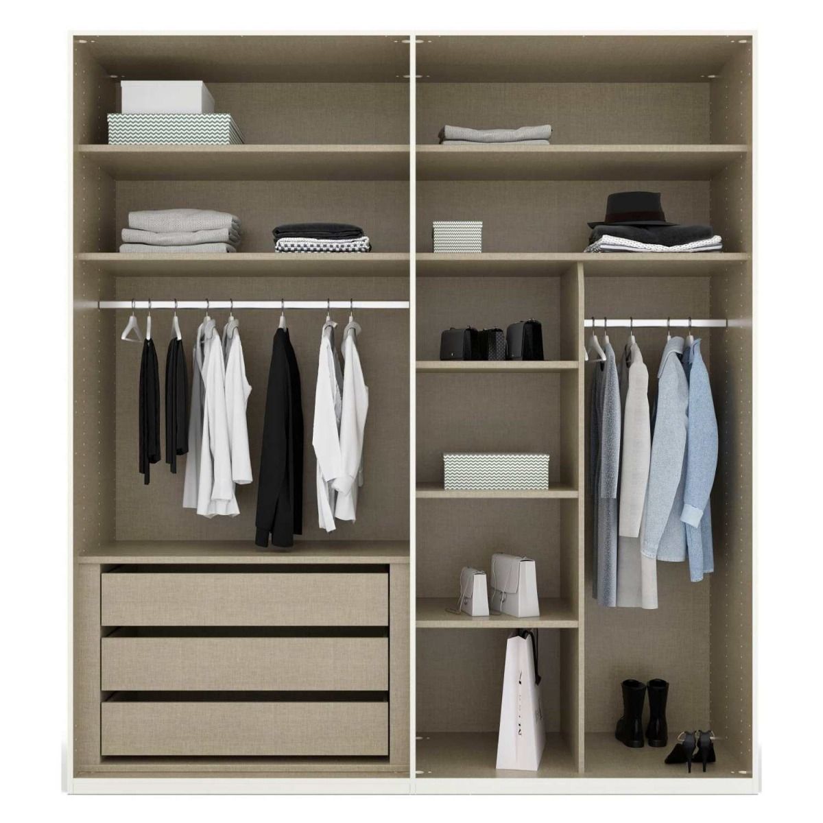 Oakwood Rauch Purisma 4 Door Hinged White Fully Loaded Wardrobe