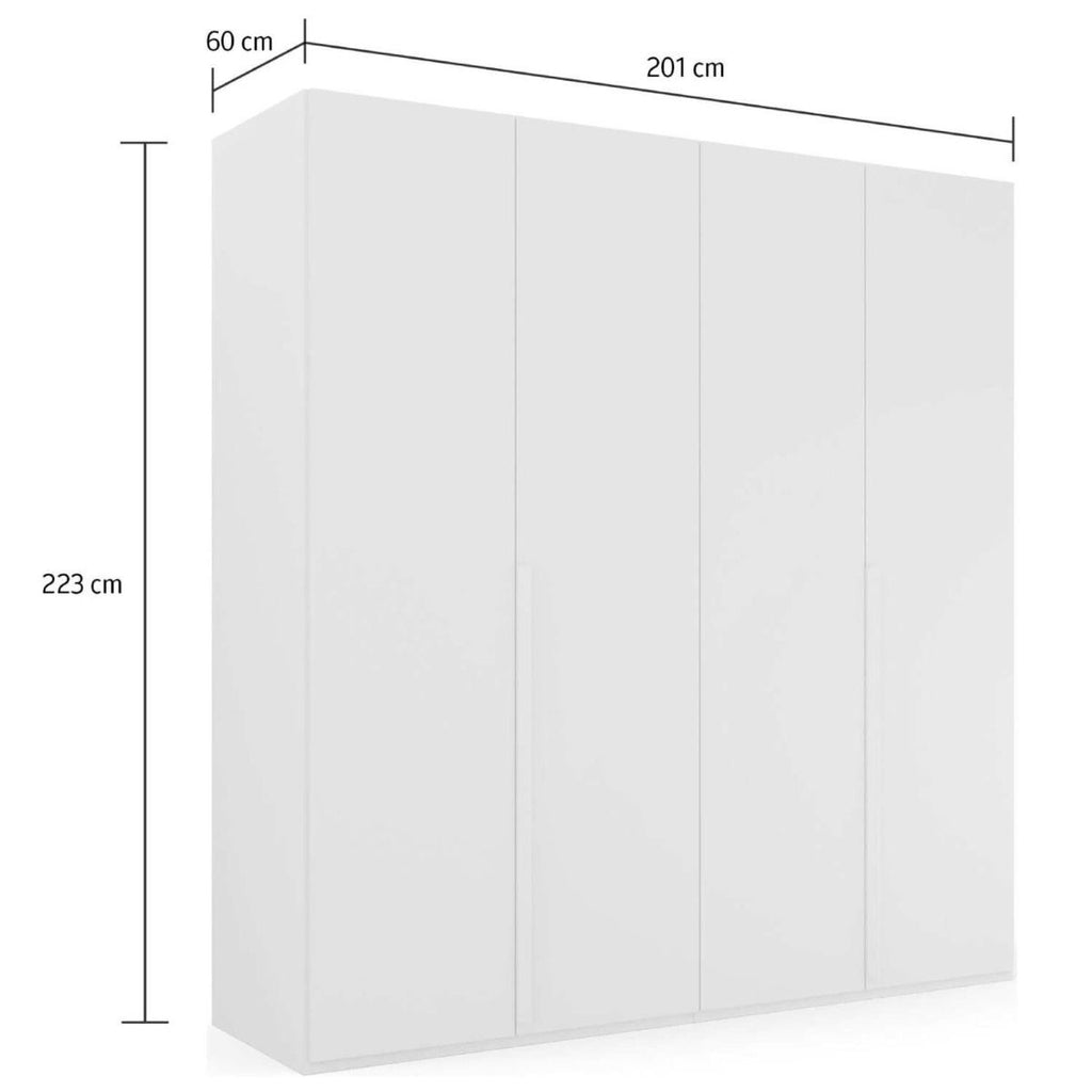 Oakwood Rauch Purisma 4 Door Hinged White Fully Loaded Wardrobe