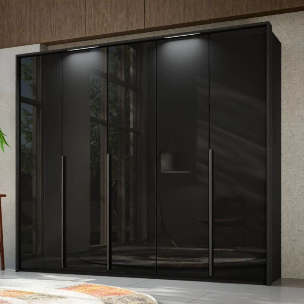 Oakwood Rauch Purisma 5 Door Hinged Graphite Fully Loaded Wardrobe