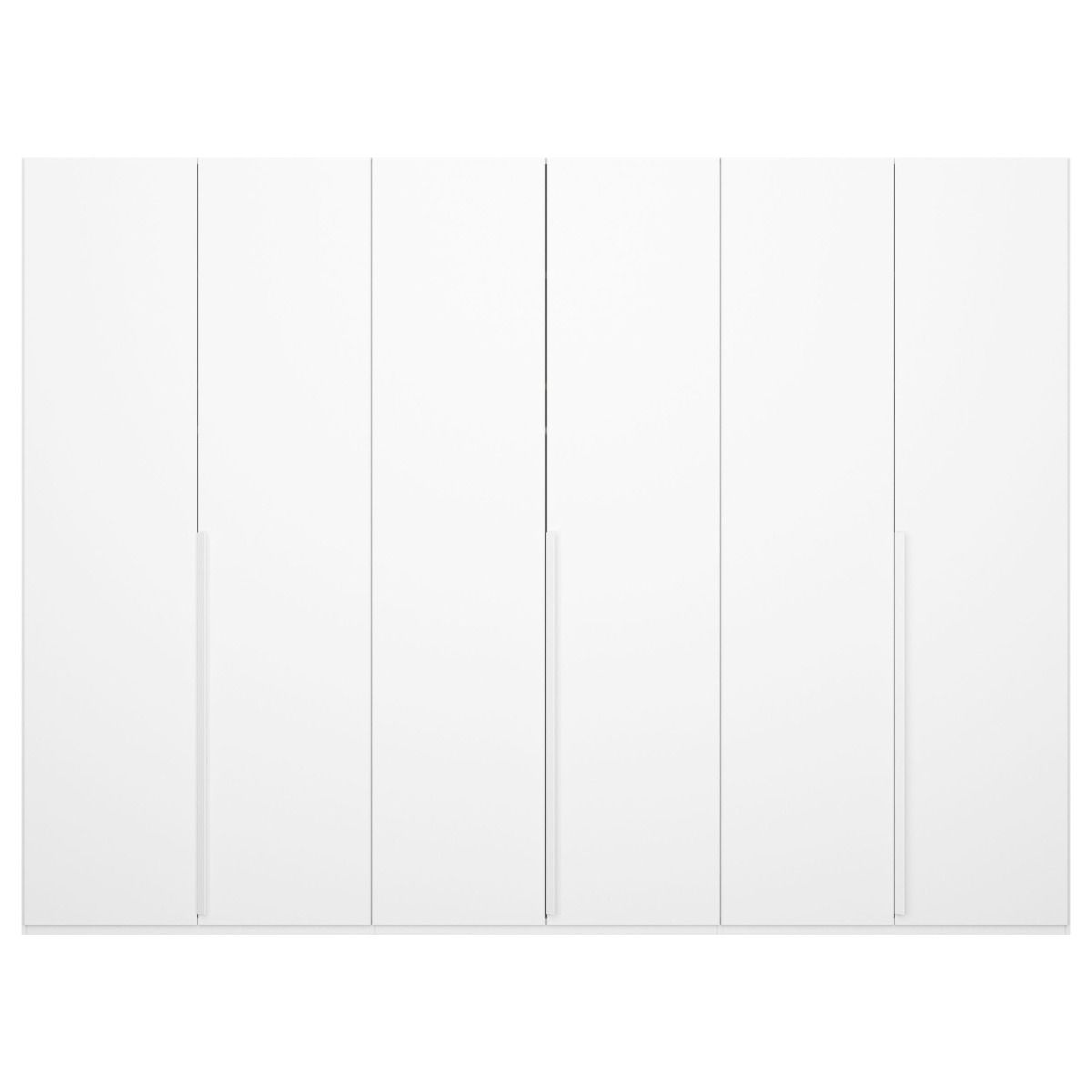 Oakwood Rauch Purisma White Glass 6 Door Hinged Wardrobe 301CM