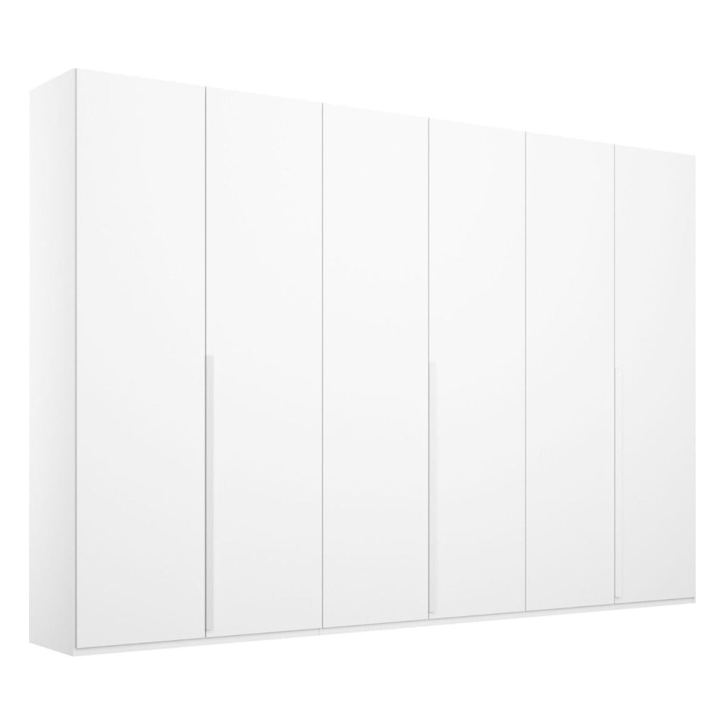 Oakwood Rauch Purisma White Glass 6 Door Hinged Wardrobe 301CM