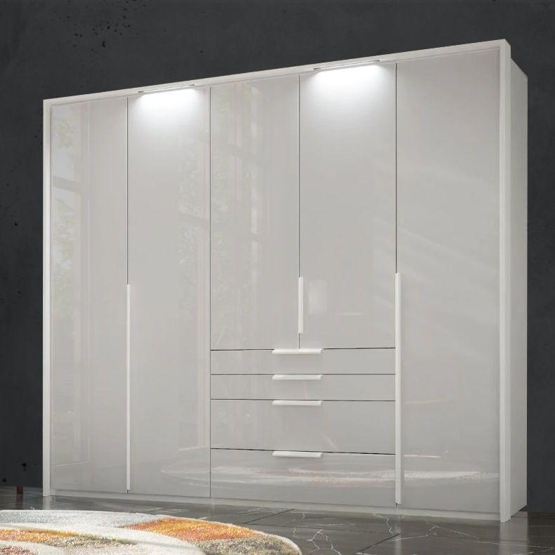Oakwood Rauch Purisma White 5 Door Hinged  Combi Wardrobe 251CM