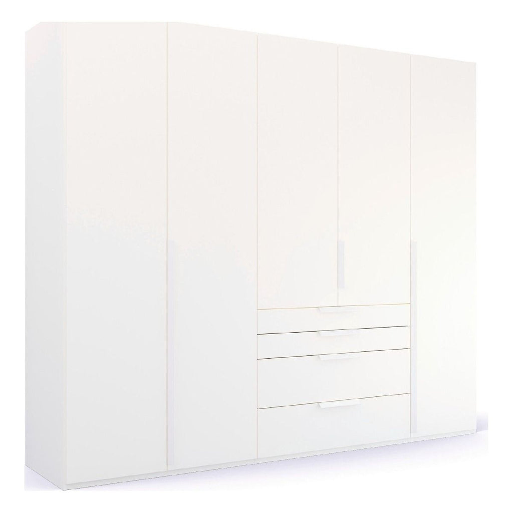 Oakwood Rauch Purisma White 5 Door Hinged  Combi Wardrobe 251CM