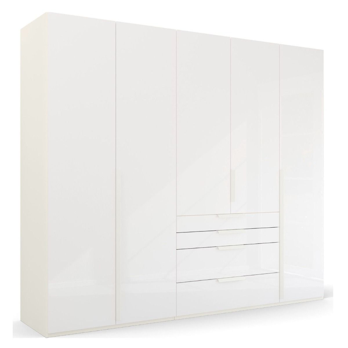 Oakwood Rauch Purisma White 5 Door Hinged  Combi Wardrobe 251CM