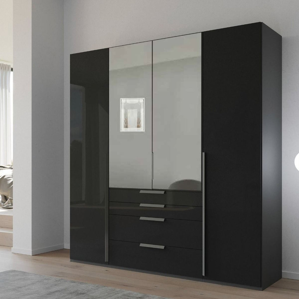 Oakwood Rauch Purisma Graphite 4 Door Hinged  Combi Wardrobe