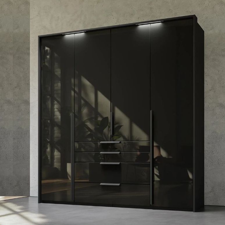 Oakwood Rauch Purisma Graphite 4 Door Hinged  Combi Wardrobe