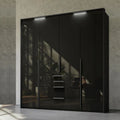 Oakwood Rauch Purisma Graphite 4 Door Hinged  Combi Wardrobe