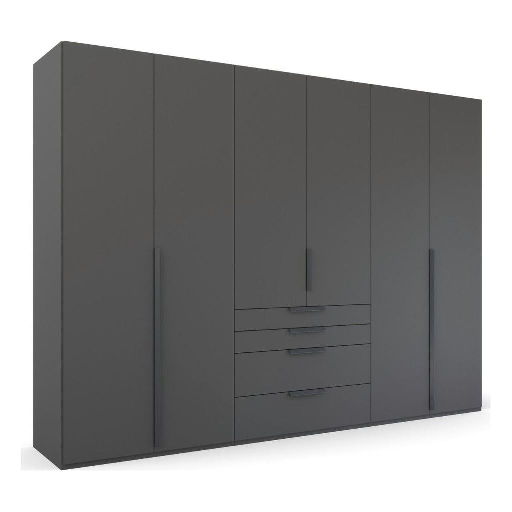 Oakwood Rauch Purisma Graphite 6 Door Hinged  Combi Wardrobe 301CM