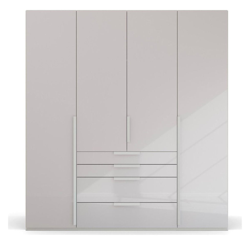 Oakwood Rauch Purisma Silk Grey 4 Door Hinged  Combi Wardrobe 201CM