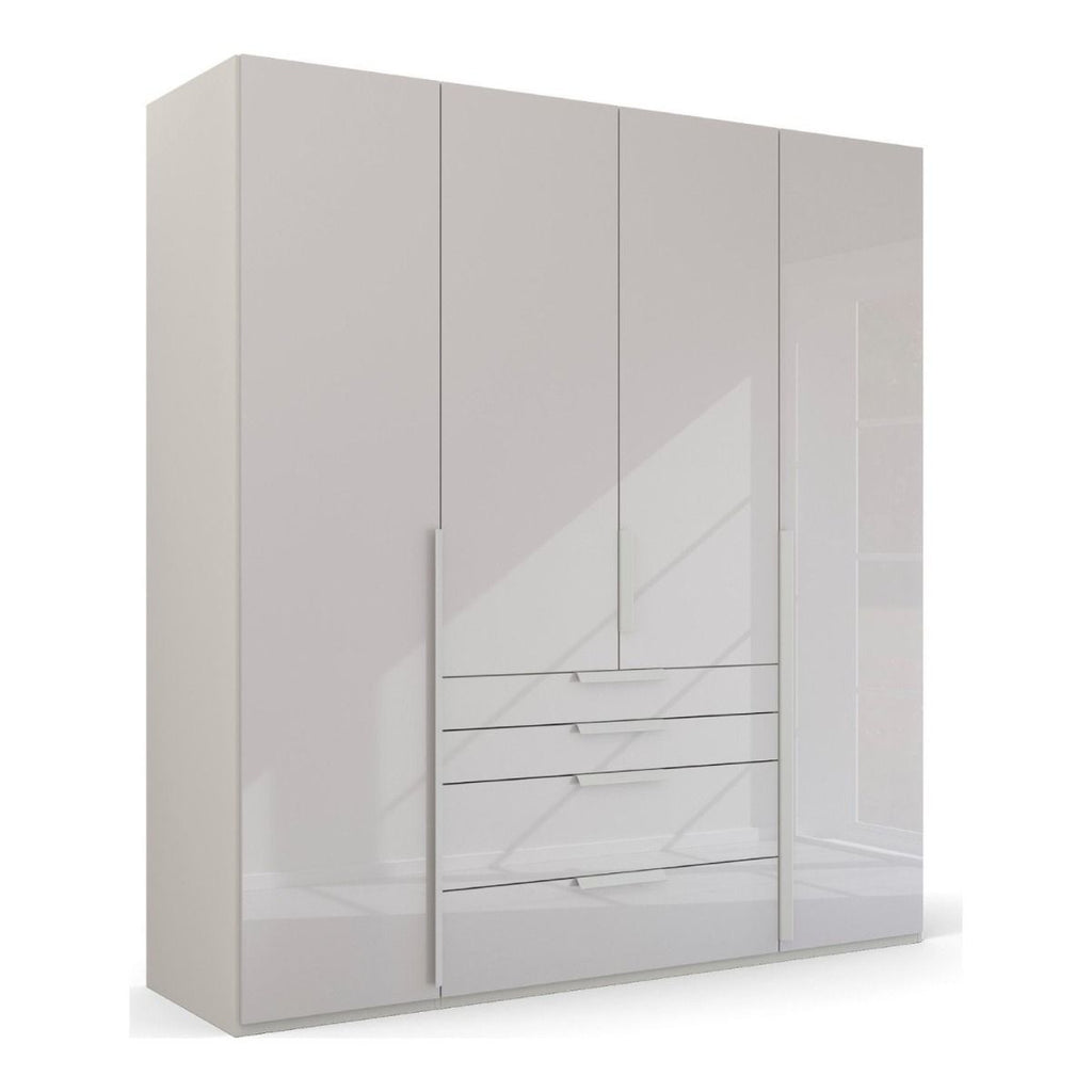 Oakwood Rauch Purisma Silk Grey 4 Door Hinged  Combi Wardrobe 201CM