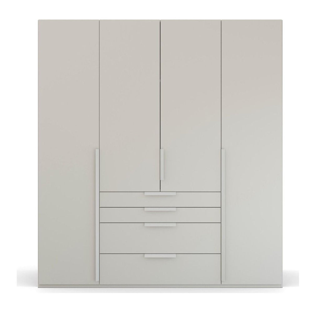 Oakwood Rauch Purisma Silk Grey 4 Door Hinged  Combi Wardrobe 201CM