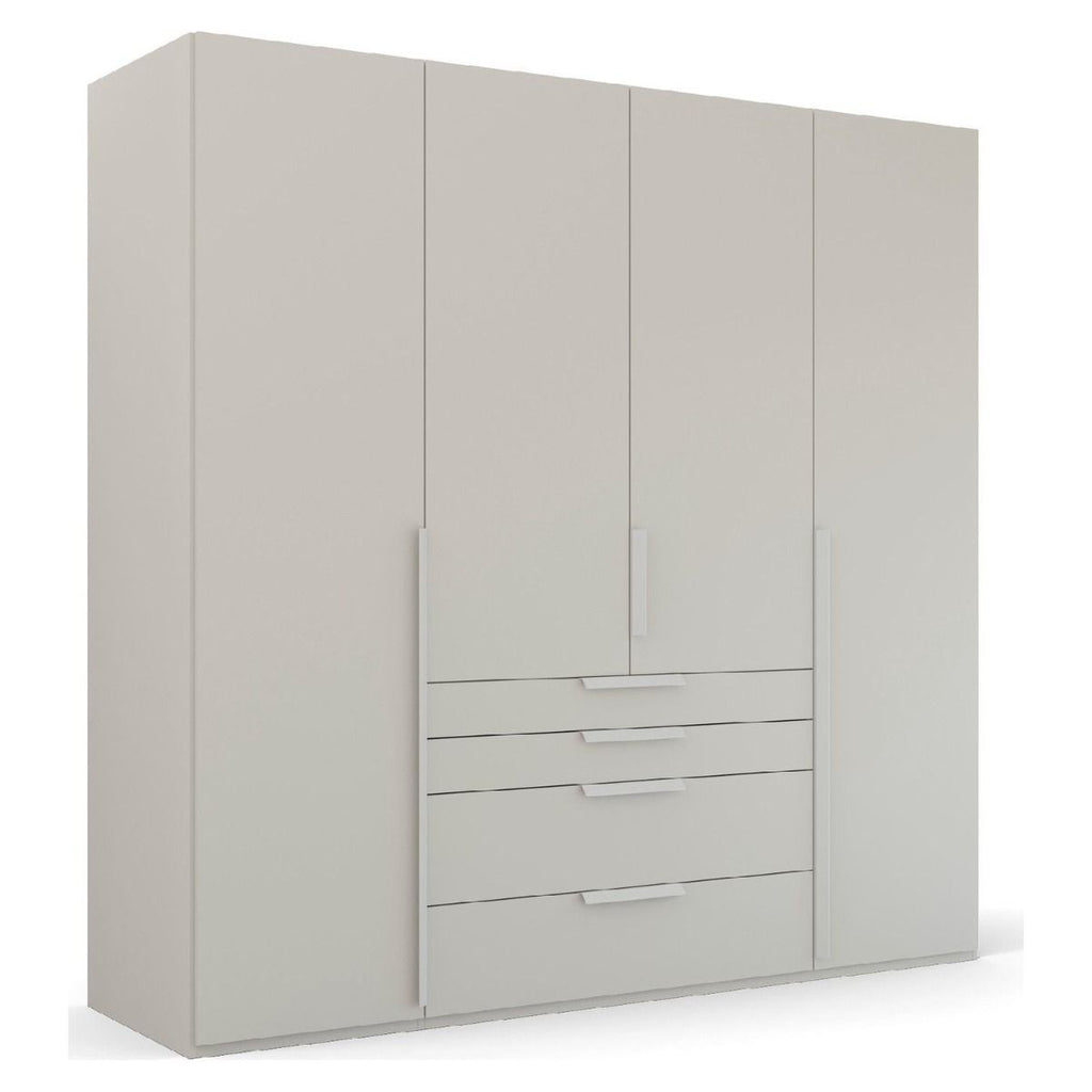 Oakwood Rauch Purisma Silk Grey 4 Door Hinged  Combi Wardrobe 201CM