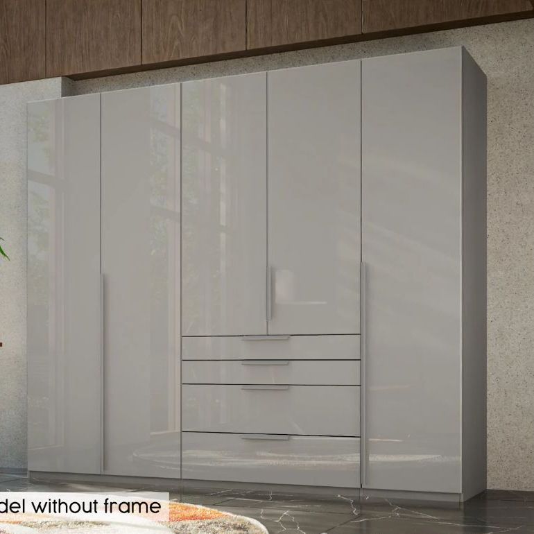 Oakwood Rauch Purisma Silk Grey 5 Door Hinged  Combi Wardrobe 251CM