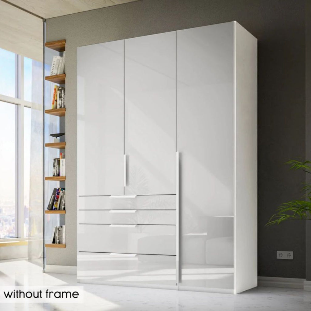 Oakwood Rauch Purisma White 3 Door Hinged  Combi Wardrobe