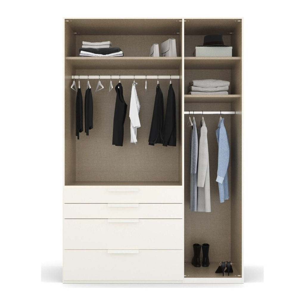 Oakwood Rauch Purisma White 3 Door Hinged  Combi Wardrobe
