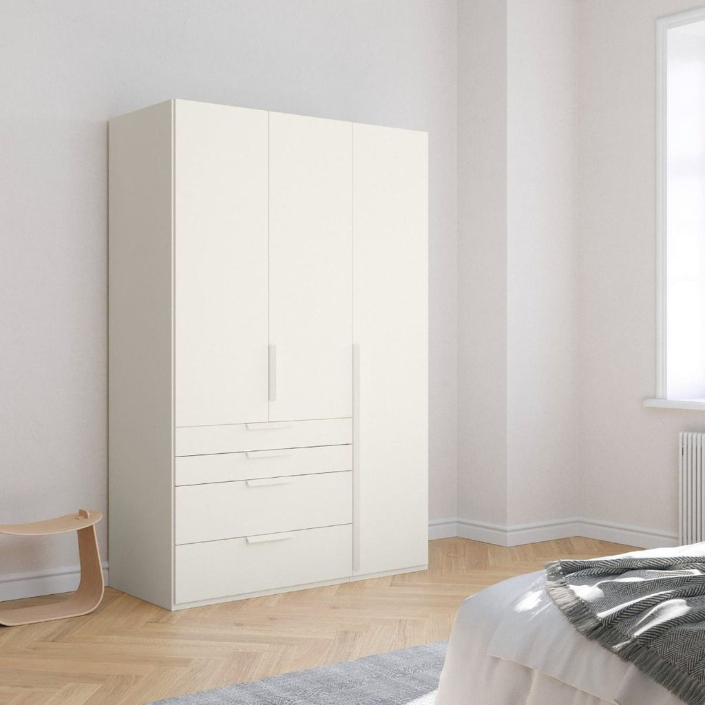 Oakwood Rauch Purisma White 3 Door Hinged  Combi Wardrobe