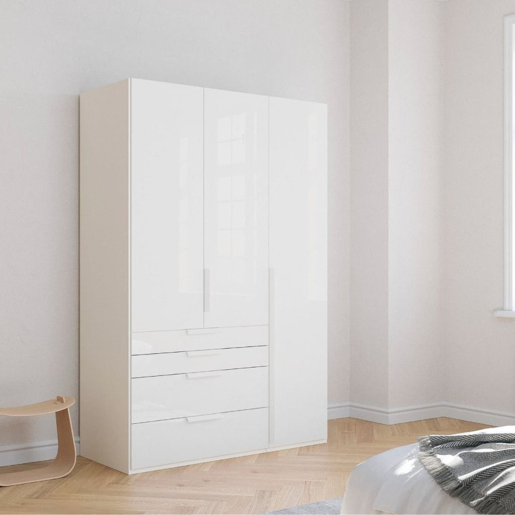 Oakwood Rauch Purisma White 3 Door Hinged  Combi Wardrobe