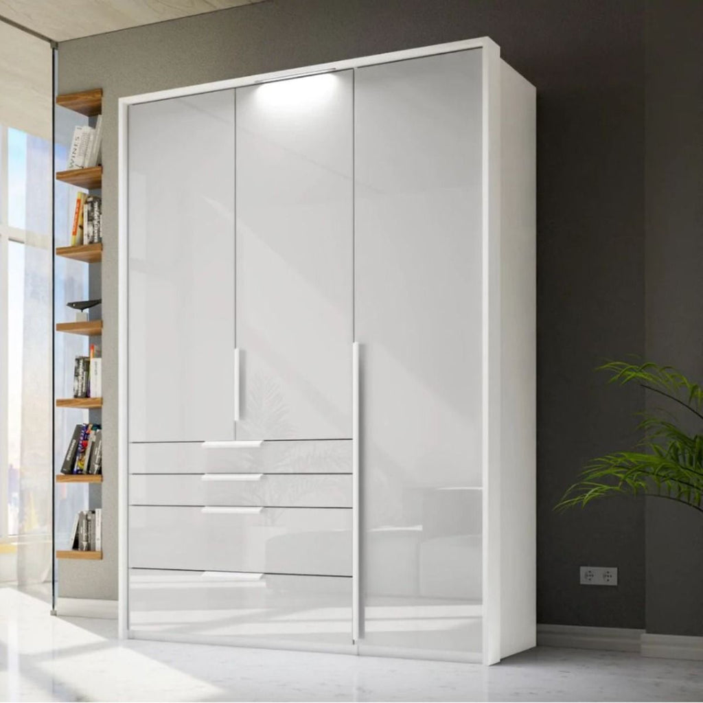 Oakwood Rauch Purisma White 3 Door Hinged  Combi Wardrobe