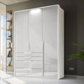 Oakwood Rauch Purisma White 3 Door Hinged  Combi Wardrobe