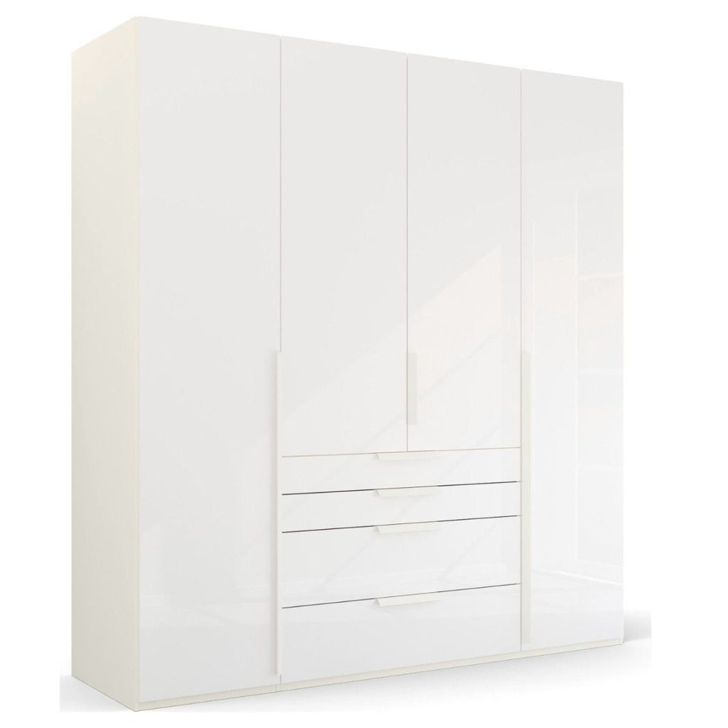 Oakwood Rauch Purisma White 4 Door Hinged  Combi Wardrobe 201CM