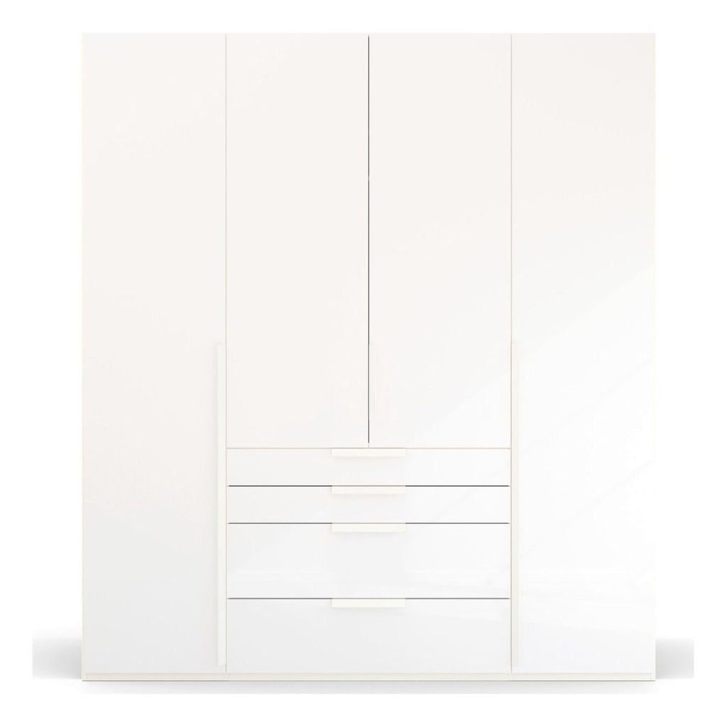Oakwood Rauch Purisma White 4 Door Hinged  Combi Wardrobe 201CM