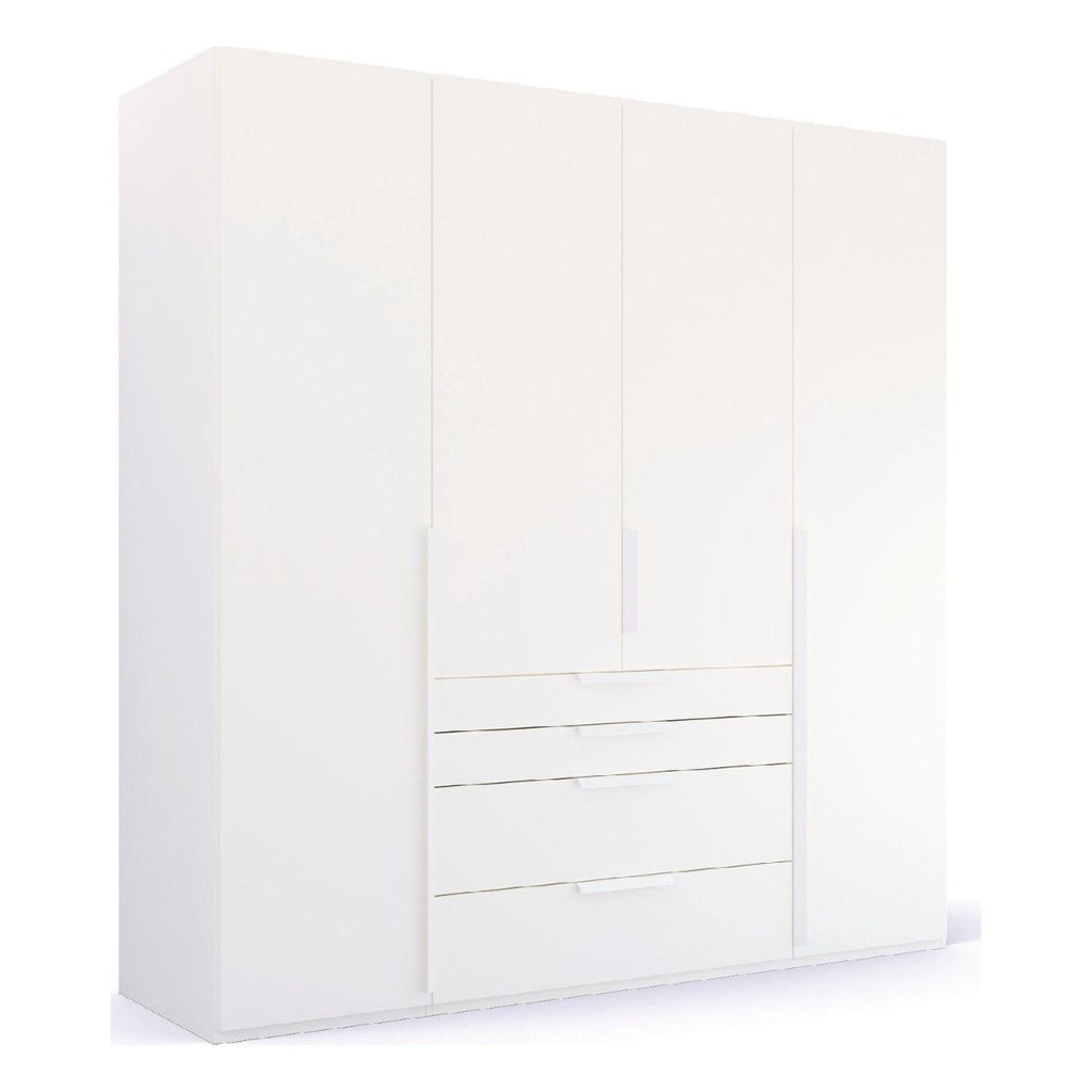 Oakwood Rauch Purisma White 4 Door Hinged  Combi Wardrobe 201CM