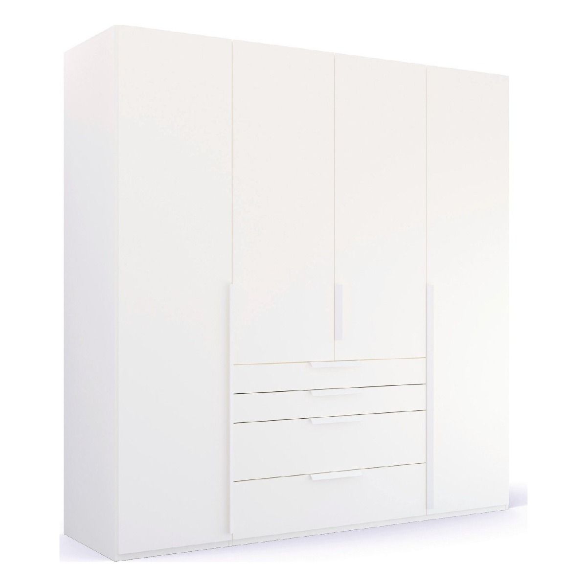 Oakwood Rauch Purisma White 4 Door Hinged  Combi Wardrobe 201CM