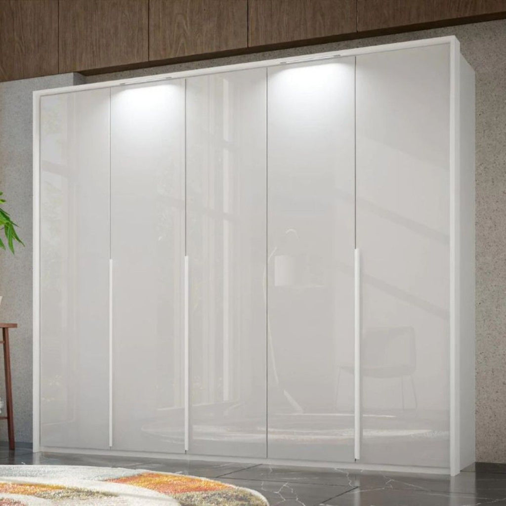 Oakwood Rauch Purisma White 5 Door Hinged Wardrobe 251CM