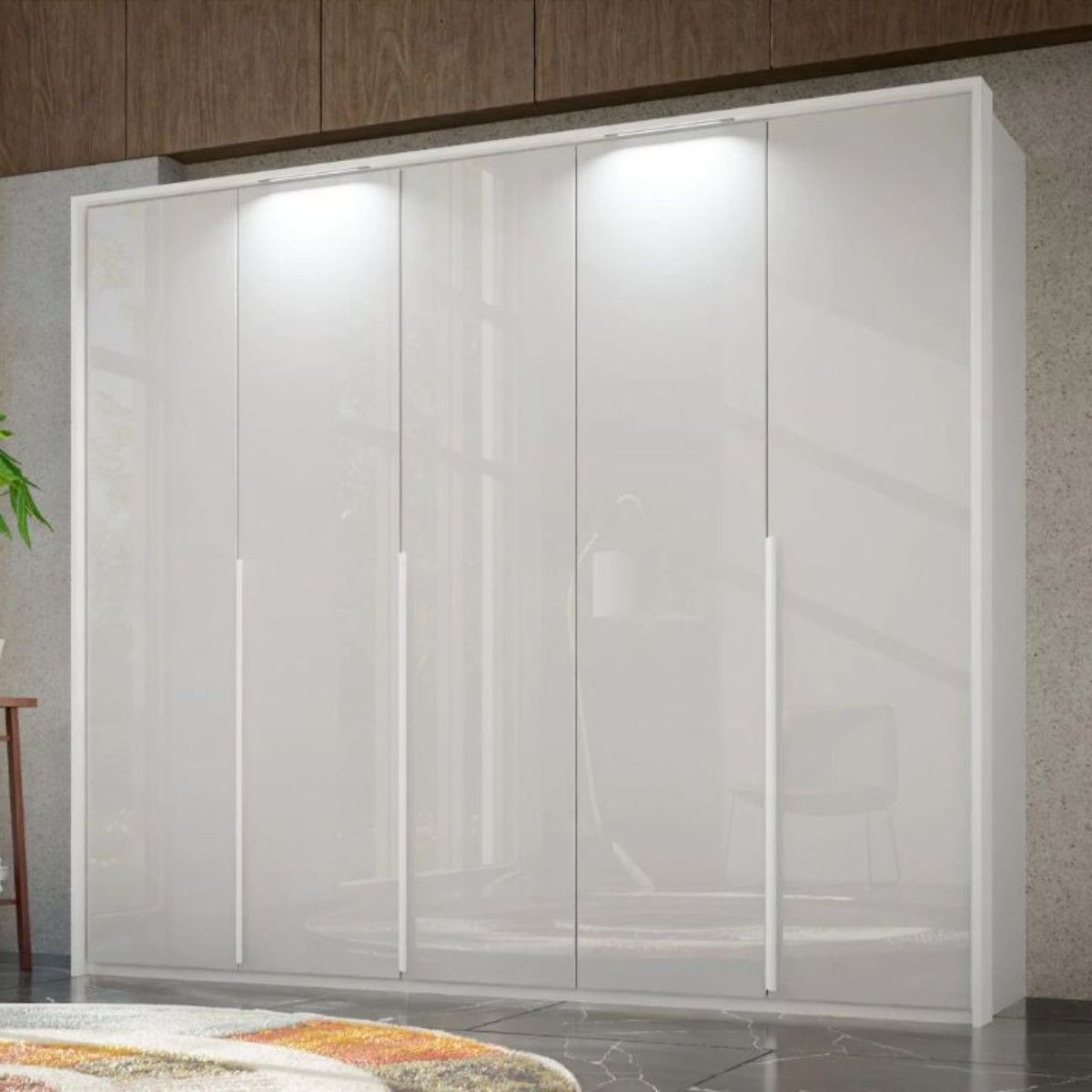Oakwood Rauch Purisma White 5 Door Hinged Wardrobe 251CM