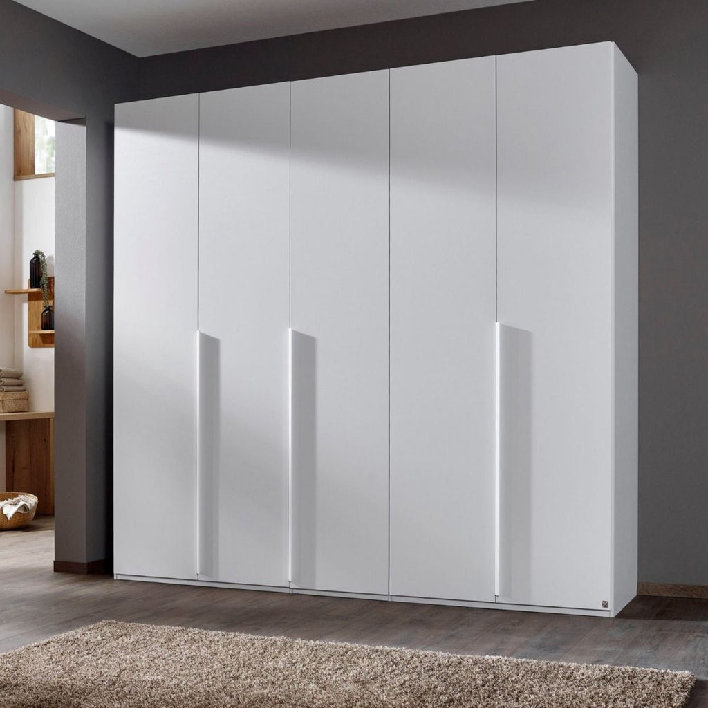 Oakwood Rauch Purisma White 5 Door Hinged Wardrobe 251CM