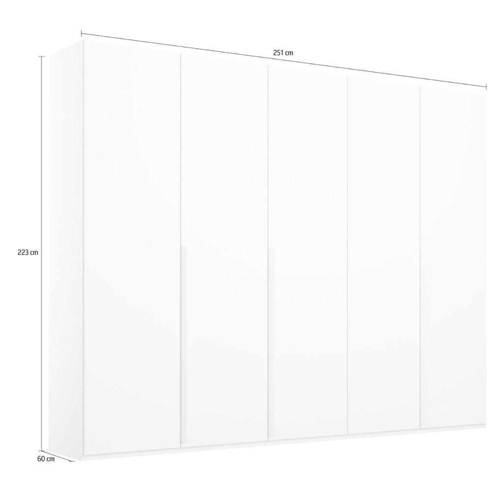 Oakwood Rauch Purisma White 5 Door Hinged Wardrobe 251CM