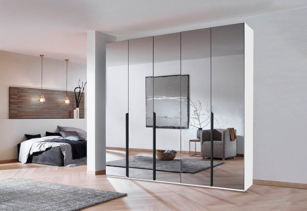 Oakwood Rauch Epsilon 5 Door Hinged 226CM Full Mirror Wardrobe